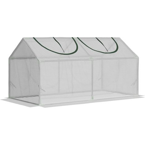 Garten-Gewächshaus aus PE mit Fenster 120 x 60 x 60 cm Weiß MODENUIT (1/5)