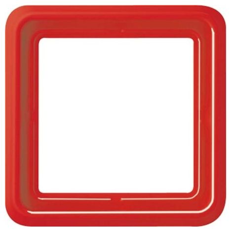 Jung Cadre 1x pour caches avec vitre, CD 500, Thermoplast, similaire à RAL 3000, rouge, montage vertical et horizontal CD 581 GL RT