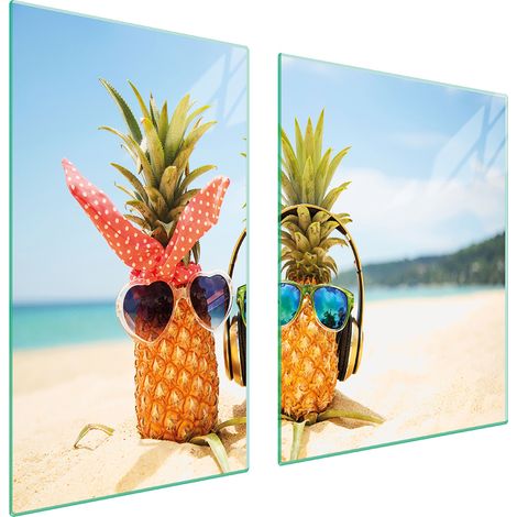 Glasplatte und Schneidebrett 100x52 Ananas (1/5)
