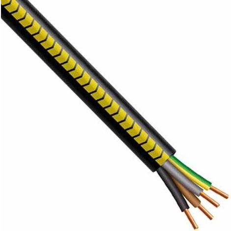 Câble électrique R2V 4G 2,5mm² noir liseré jaune 100m - CDP