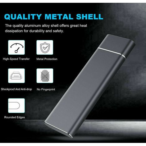 Disque Dur Externe - 2 To - Ssd - Mobile - Haute Vitesse - Portable Externe (1/2)