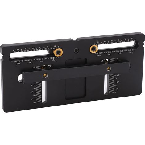Gabarit de positionnement et de mesure des trous de perçage pour porte de meuble en alliage d'aluminium réglable, avec outil de repérage des poignées. (1/5)