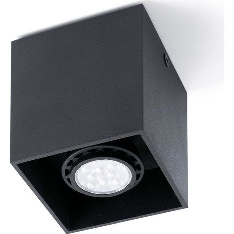 Faro Tecto - Downlight carré à 1 lumière, noir, GU10 (1/5)