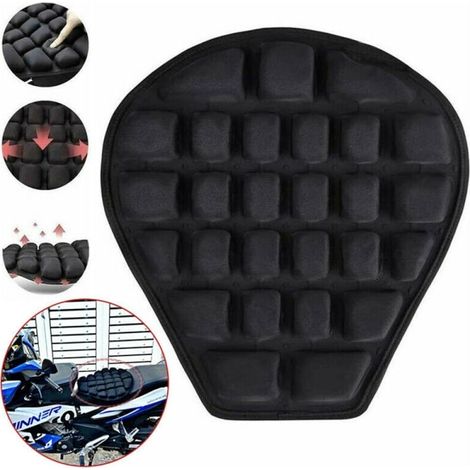 Coussin de selle moto en gel noir, coussinet confortable pour siège de motocyclette (1/5)