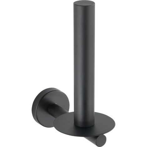 Stockeur Papier Toilette Mural Bosio Black, Rangement WC Acier Inox Noir Mat 8x18x12,5 cm (1/5)