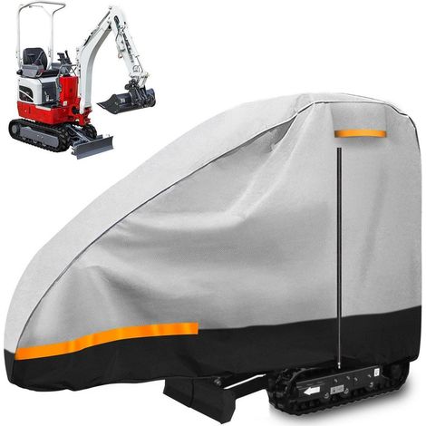 Bâche de protection pour mini-pelle 10-15HP, imperméable, 300D, avec fermeture éclair et bandes réfléchissantes (1/5)