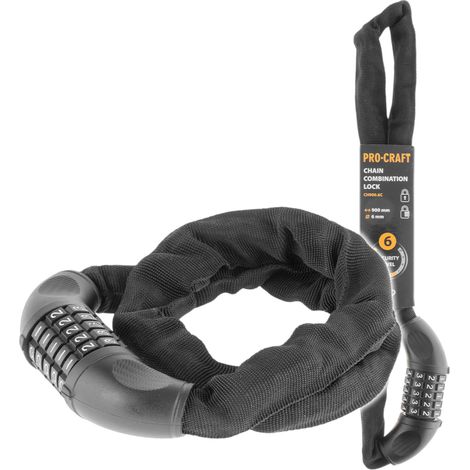 Lucchetto per bicicletta Procraft CH900.6C con codice numerico, 900 mm (1/4)