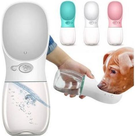 Bouteille d'eau pour chien / Bouteille pour chien 350 ml - Blanche (1/4)