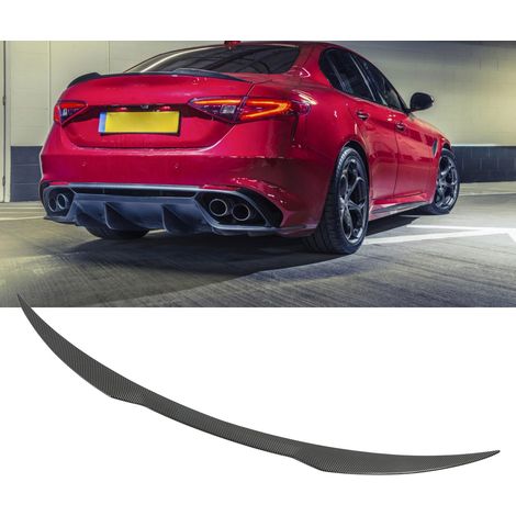 Quadrifoglio Verde QV Style Heckflügel aus strukturierter Kohlefaser für Alfa Romeo Giulia ab 2015 (ZST-050) übergroß (1/5)