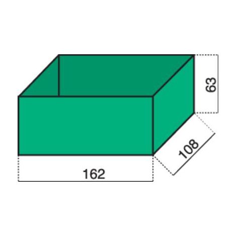 COMPARTIMENTS EN PLASTIQUE VERT 162 X 108 X 63 MM ALUTEC 624400 (1/2)