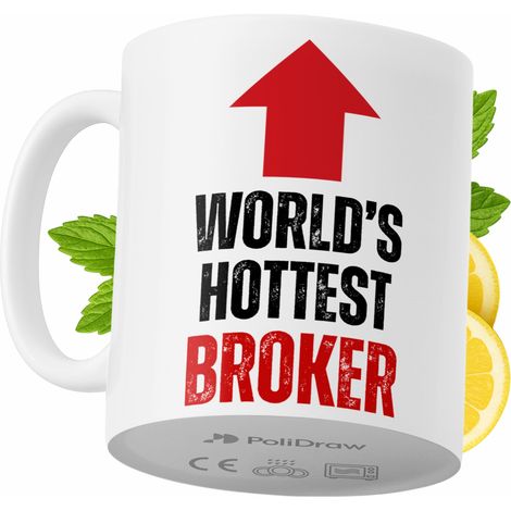 Lustige Kaffeetasse mit witzigem Textdesign für Broker – ideal für Geburtstage, Namenstage und Feiertage. Premium-Tasse für besondere Anlässe, ob im Büro oder zu Hause. Farbe: Weiß, 330 ml.