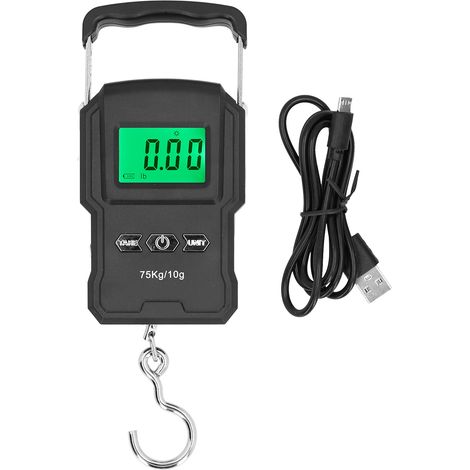 Balance électronique portable rechargeable USB 75 kg, pèse-personne multifonction pour colis, cuisine et maison
