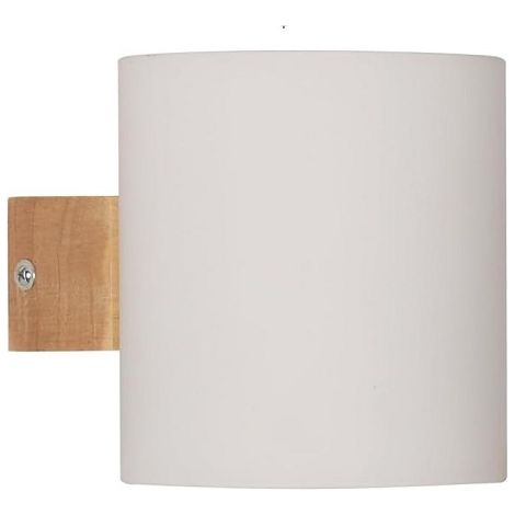 Applique murale intérieur, vintage e27 lampe murale bois abat-jour en verre (1/5)