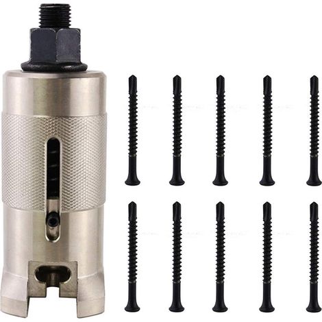 Extracteur de cylindre avec 10 vis de sac, extracteur de serrure en acier inoxydable, extracteur de cylindre de porte (avec vis de 4,8mm) (1/5)
