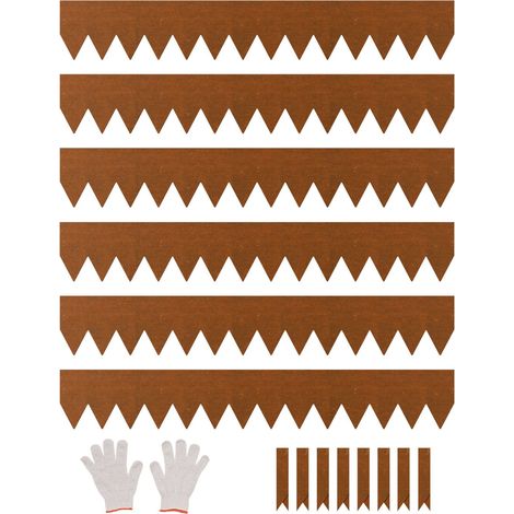 Bordure de Jardin en Acier, Lot de 6, Bordures Paysagères en Métal, Résistant aux Intempéries, 1016 x 152,4 mm, Installation Simple, Bandes Pliables pour Séparateur de Chemin de Cour, Pelouse (1/5)