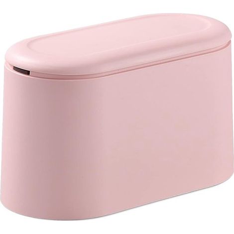 Poubelle de Prullenbak avec couvercle - Sans sac poubelle - Poubelles de bureau - Mini Prullenbak - Poubelle de table avec couvercle - Rose - 22 x 11 x 13 cm - PP - Maison/Bureau (1/5)