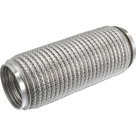 Tuyau d'échappement flexible pour voiture, 20 x 4 x 5 cm, soufflet, universel, en acier inoxydable durable, couleur argentée. (1/5)
