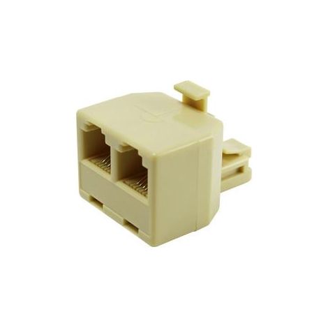 Adaptateur téléphonique RJ12 6P6C 1 Homme A 2 Femme