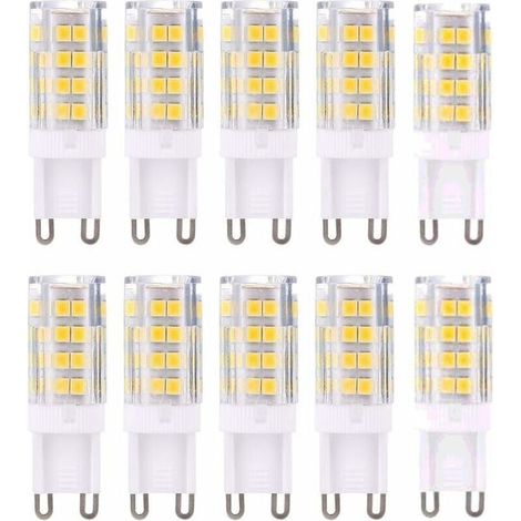 G9 LED-Lampen, warmweiß (3000 K), 5 W, entspricht 40 W Halogenlampen, 420 Lumen, nicht dimmbar, 10er-Packung