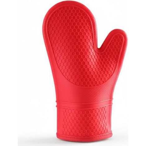 Gant de four, Motif cellulaire, Rouge, Anti-dérapant, Pour cuisson, Micro-ondes, Pâtisserie (1/3)