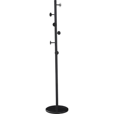 Appendiabiti da Terra in Metallo con Base in Marmo 176cm Nero Peraga Home