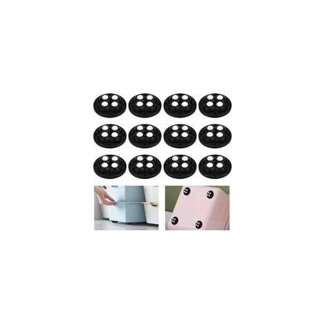 Noir,12 Pcs Roulette Meuble à 4 Billes, Mini roulettes Auto Adhésives, Petite Roue en Plastique Pivotante à 360°, Petite roulettes de Caisson 45x45mm, pour Poubelles Boîtes Machines à Café (1/5)