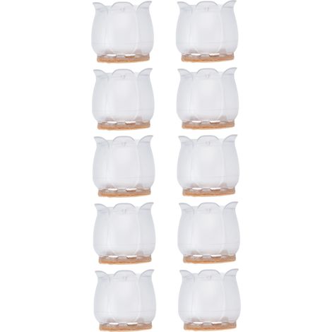 Lot de 10 protège-pieds de chaise, de table ou de bureau, antidérapants, en feutre de caoutchouc. (1/5)