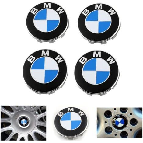 Lot de 4 Bleu Cache Moyeux Compatible with BMW Centre Roue ABS Accessoires de Voiture - 68mm (1/4)
