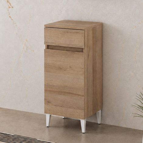 Mobile bagno multiuso 35 cm rovere africa 1 ante e 1 cassetto Kleo (1/5)