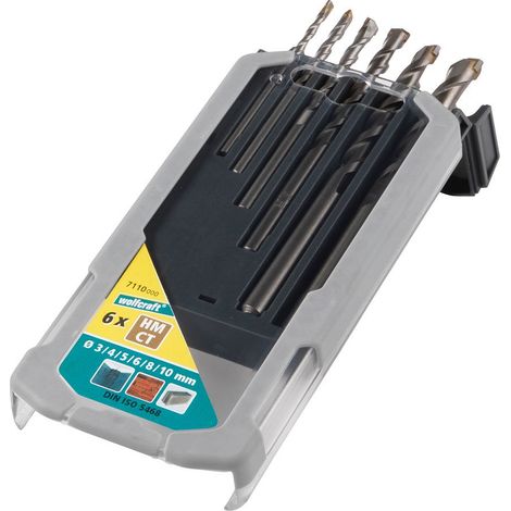 Wolfcraft - 6 HM-Spezial-Betonbohrer, Ø3-10 mm, sort - 7110000 (1/2)