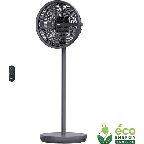 Fanelite - Ventilateur sur pied noir VS25-40DC-BK - Moteur DC - Hélice 40 cm - 12 vitesses - Hauteur ajustable - Oscillant ou fixe - Silencieux