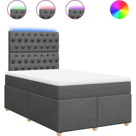 Maison Exclusive - Giroletto a Molle con Materasso Grigio Scuro 120x190cm Tessuto (1/5)