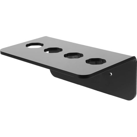 Wandmontierter Scherenhalter aus Acryl zur Aufbewahrung von Friseurscheren und Kämmen mit 4 Fächern Schwarzer Organizer für Friseursalon und Barbier (1/5)