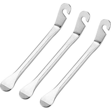 Kit de réparation de pneus de vélo : bandes de haute qualité en acier inoxydable trempé pour réparer les pneus de vélo. Outil indispensable pour les cyclistes sur route. 3 pièces, argenté. (1/5)