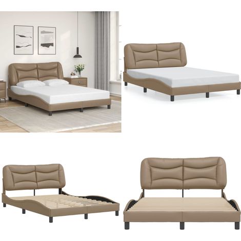 Giroletto senza Materasso Hvar Cappuccino 120x200 cm in Similpelle - Materasso - Letto con testiera