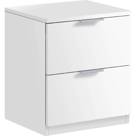 Table de Chevet, Livre de Bureau, Finition Blanche Mate, Dimensions: 38 cm (Largeur) x 45 cm (Hauteur) x 34 cm (Profondeur) (1/5)