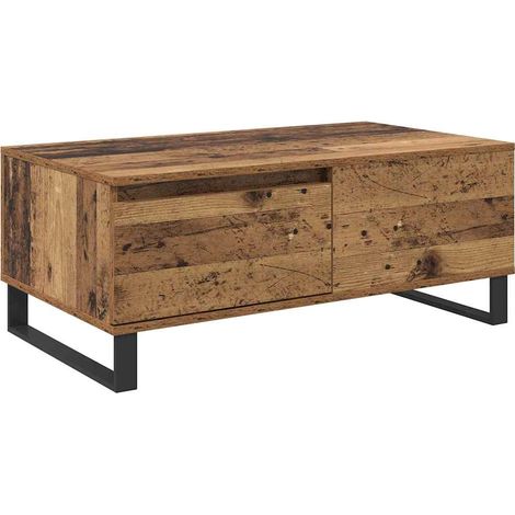 Mesa de Café con cajón Madera envejecida 90 x 50 x 36,5 cm vidaXL