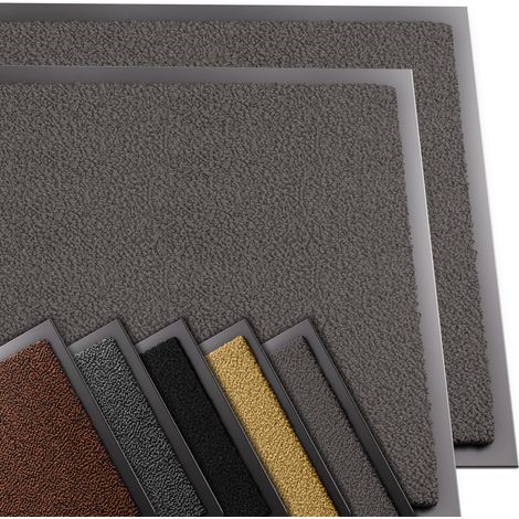 Lot de 2 Tapis de Porte Paillasson d'Entree Interieur et Extérieur Tapis Antidérapant et Anti-Poussière Tapis d’entrée Imperméable Lavable 60x90cm Anthracite (1/5)