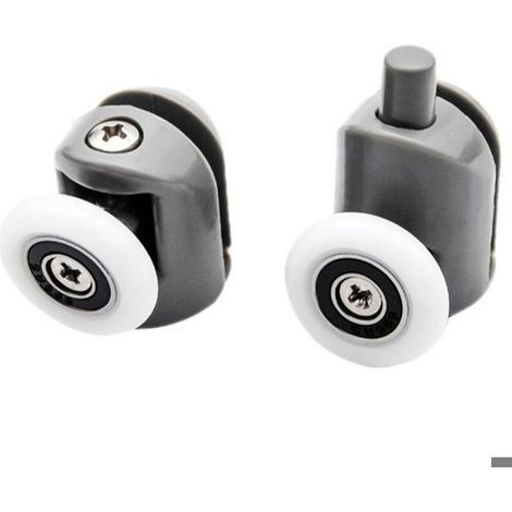 8pcs Porte de Douche Galet Ajustables Dual Rouleau Roulettes Cabine de Douche pour Salle de Bain 25mm 5 Supérieures et 5 Inférieure (1/5)