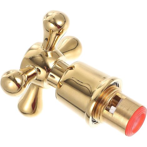 Bouton de Robinet Croisé 1/2 Pouce en Laiton Doré Style Victorien pour Robinet Cuisine et Lavabo Kit Remplacement Eau Chaude Froide Couleur Aléatoire (1/5)