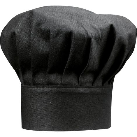 Toque de Chef Cuisinier Chapeau de Cuisine 100% Coton Linge d'Office Style Épuré Noir - PANGIVO (1/2)