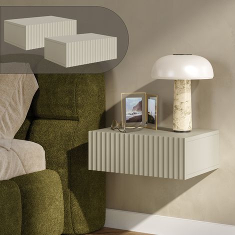 Set di 2 Comodini Sospesi da Parete Nand con Cassetto 42x30x15 cm (1/5)