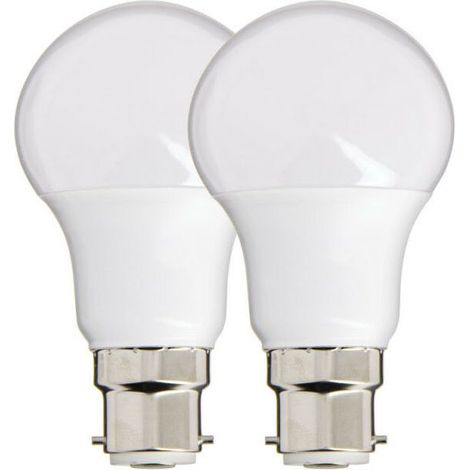 Lot de 2 ampoules LED A60 avec culot B22, 9 W (équivalent 60 W), lumière blanche neutre, économie d’énergie, compatible avec les luminaires standards (1/5)