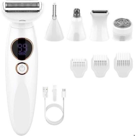 Elios rasoir femme 5 en 1 - Épilateur LED - USB rechargeable - IPX7 étanche