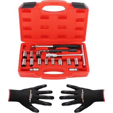 Maxpeedingrods – Coffret multi-outils 17 pièces pour nettoyage injecteurs diesel – Acier au carbone – Dimensions 30x22,5x6,5 cm – Valise de rangement incluse