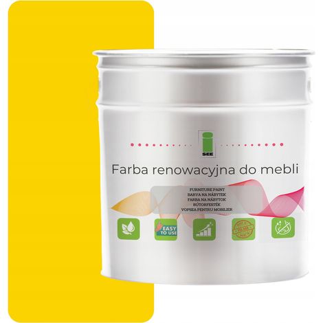 Peinture pour meubles de cuisine RAL 1023 jaune brillant 2,5 L pour façades en bois 2 en 1 (1/5)