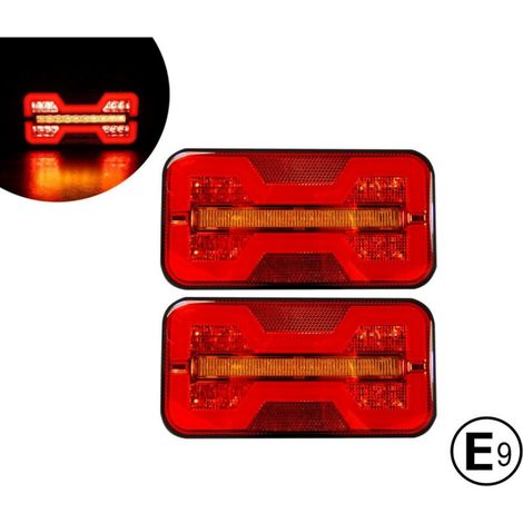 LED-Rückleuchten-Set, links und rechts, dynamischer Laufblinker, 12V - 24V, E-Mark