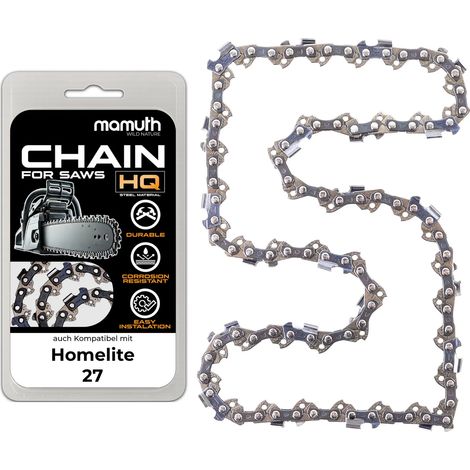 Chaîne de scie 35cm 1,3mm 3/8" 52 TG pour Homelite 27 (1/4)