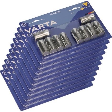 100x CR123A Varta Batterie Lithium 3V Photo Blister (1/5)