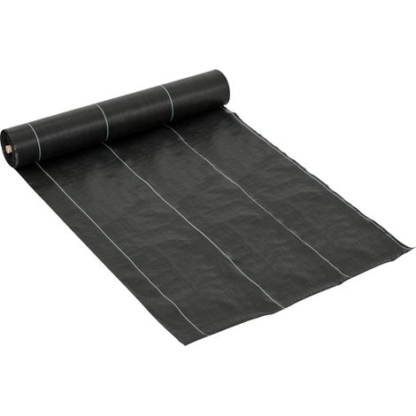 Toiles de paillage - Toile anti mauvaises herbes - toile de paillage anti mauvaises herbes 100 g/m² - indéchirable perméable à l'eau anti UV dim. 50L x 2l m - PP noir vert